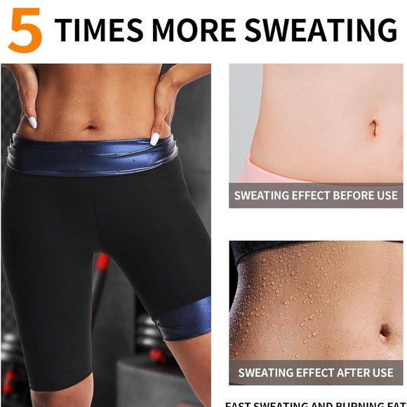 Sauna Shorts for Women - High Waist Knee Length Sweat Enhancing Shorts - Picture 7 of 7